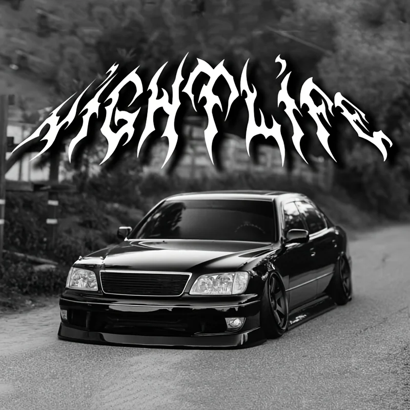 Adhesivo gótico para coche de vinilo de vida nocturna: acabado mate duradero, fácil de aplicar y quitar, aplicable JDMMuscle Car