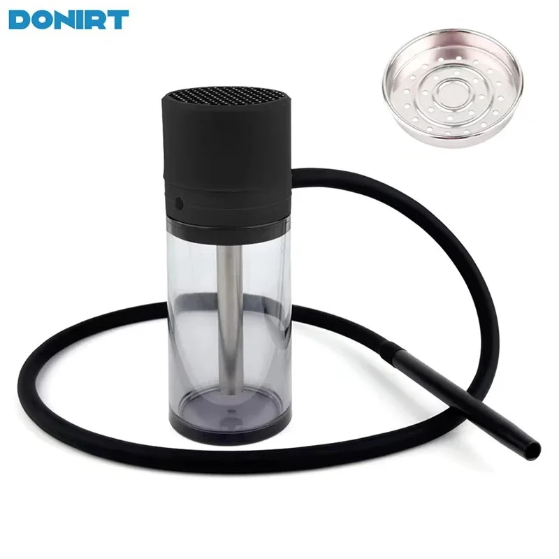 

DONIR High Quality Shisha Pipes Smoking Grass Hookah Set with Aluminum Bowl Chicha Hose Portable Smoke Accessories for Car Home