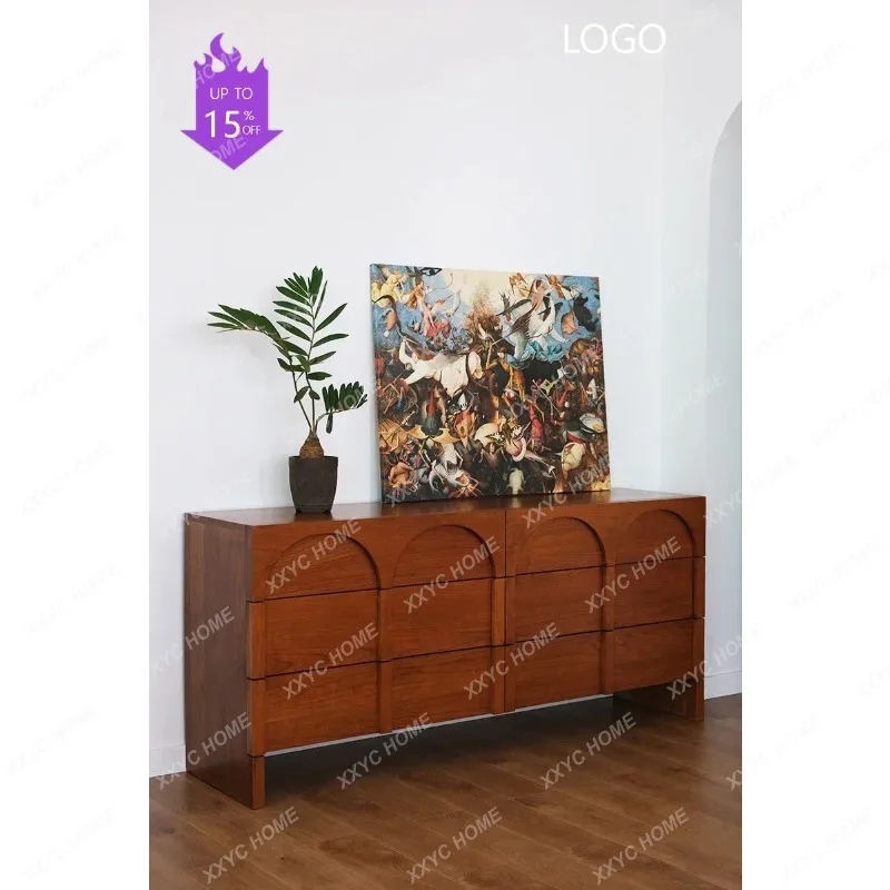X Arched Door Denmark Retro Custom Chest of Drawers Side Cabinet Furniture Storage Drawer Arc living room  furniture