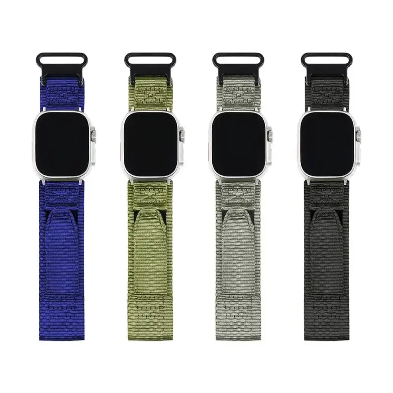 Correa de reloj de nailon para deportes al aire libre, correas de reloj para Apple Watch Series 9 Ultra 8 7 6 5 4 SE 42mm 49mm, correa de muñeca para IWatch Gym
