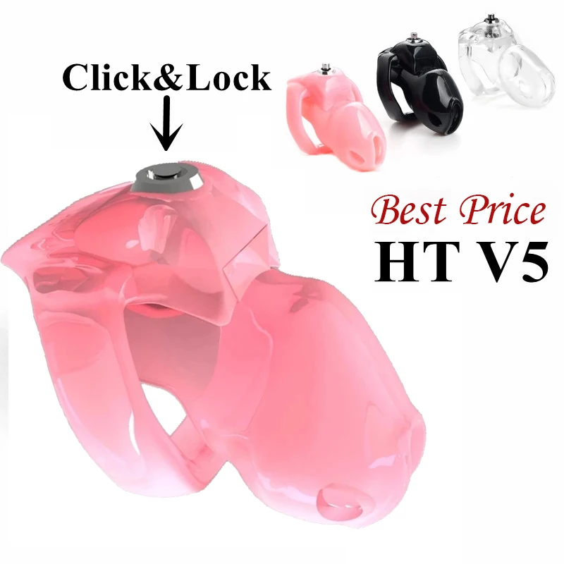 Upgrade HT V5 Cock Cage Male Click Lock Penis Ring Chastity Device/Belt Chastity Inescapable Extreme Sex Toys For Men Gay 18+