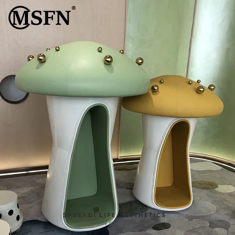 Light Luxury Design Creative Art Mushroom Children's Cabinet Low Stool Bedroom Living