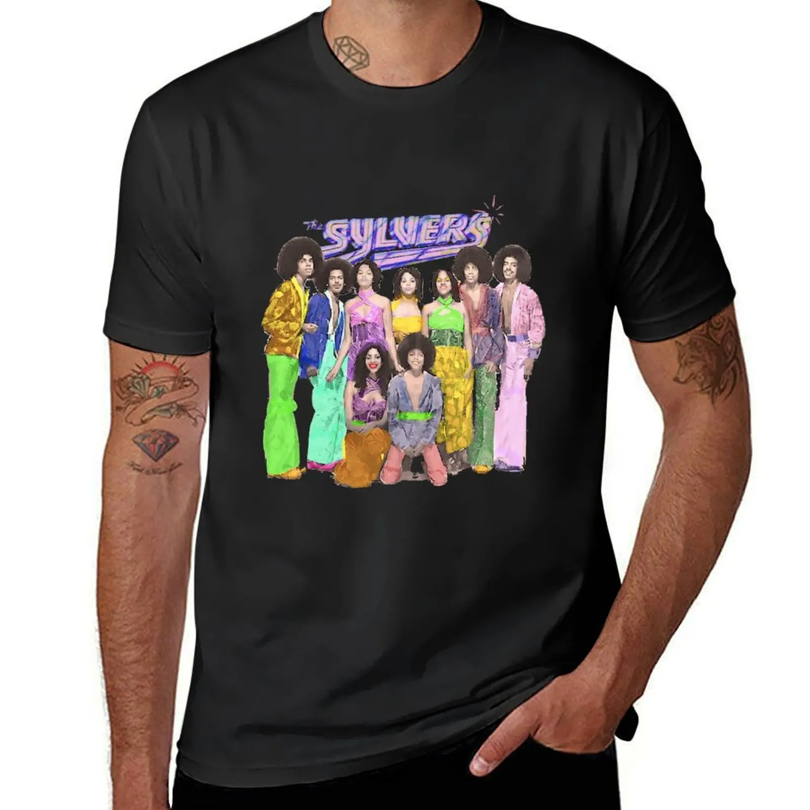 THE SYLVERS SHOWCASE FLUORESCENT T-Shirt aesthetic clothes anime clothes Men's cotton t-shirt