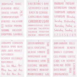 6 Sheets 117PCS Cash Envelope Label Sticker Pink Budget Blind Stickers Labels for Budgeting Category A6 Budget Cash Binder