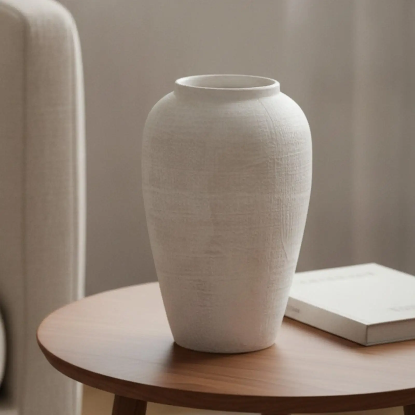 Wide-Opening Ceramic Floor Vase Minimalist Wide Mouth Ceramic Vase Matte for Flower Arrangement, Water Propagation, Decorative