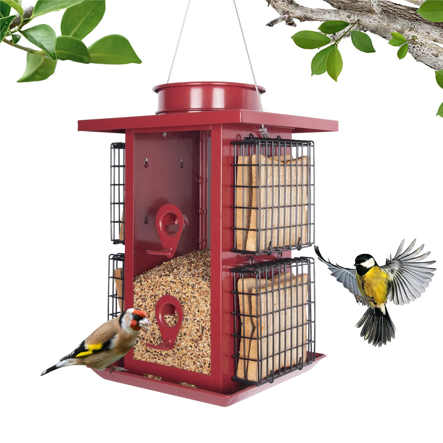 

Cross-border new product outdoor hanging metal bird feeder courtyard garden automatic wild bird feeder source