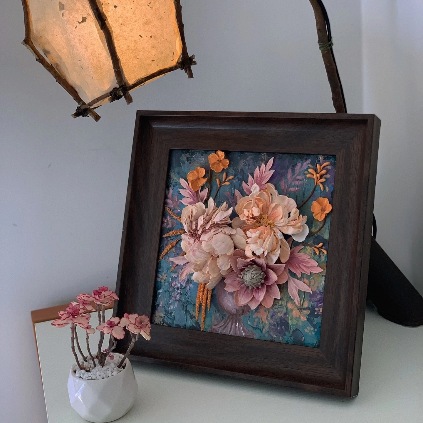 

0081 3D Handmade Clay Rose Bouquet Pasteur Flowers Decorative Oil Painting Acrylic Art Creative Craft Unique Gift Idea Modern