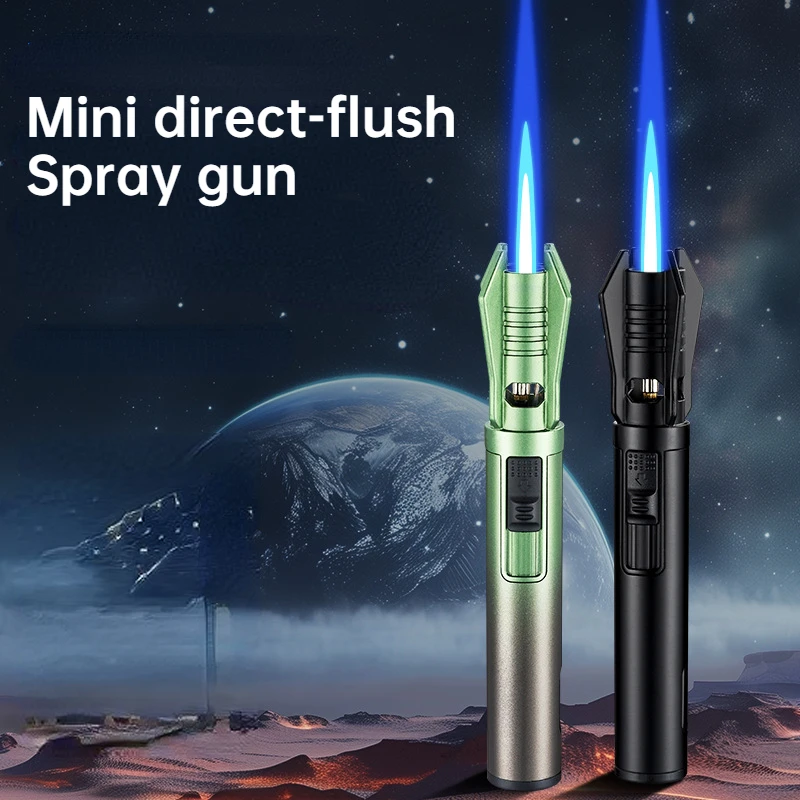 Creative Compact Portable Handheld Gun Lighter Transparent Visual Gas Window Mini Torch Outdoor Lightweight Carrying