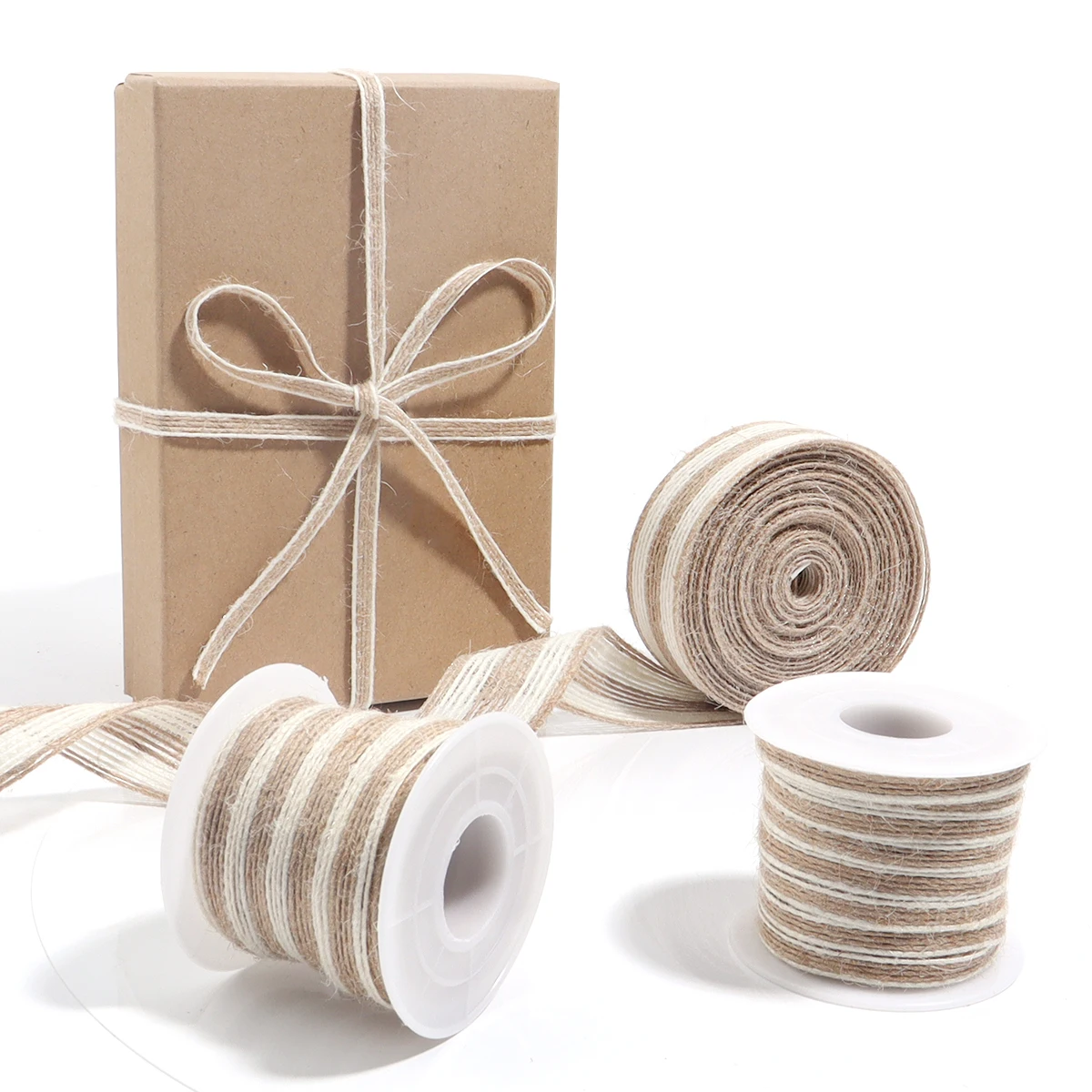 1-10M Vintage Jute Cord String White Edge Twine Jute Rope DIY Gift Wrapping Thread Sewing Party Wedding Christmas Home Decor