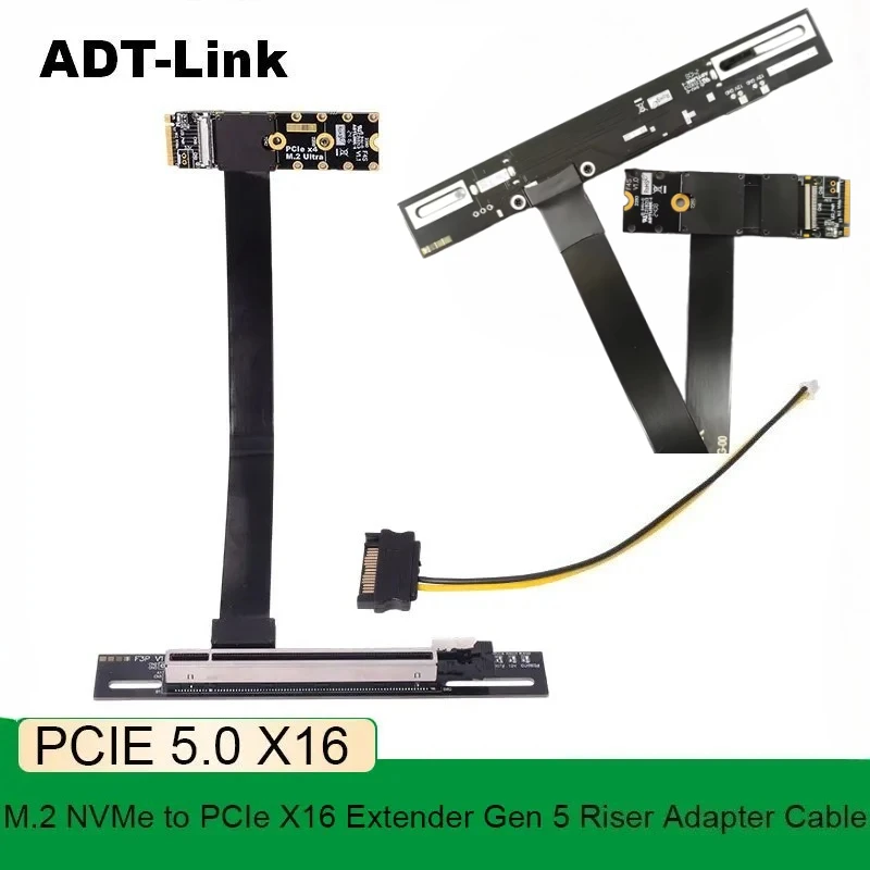 

EGPU M.2 NGFF NVMe Key M — PCI-E 5.0 x16 Удлинительный кабель для видеокарты M.2 Turn 90 Angled 16x M.2 Riser Card Адаптер Кабель графического процессора