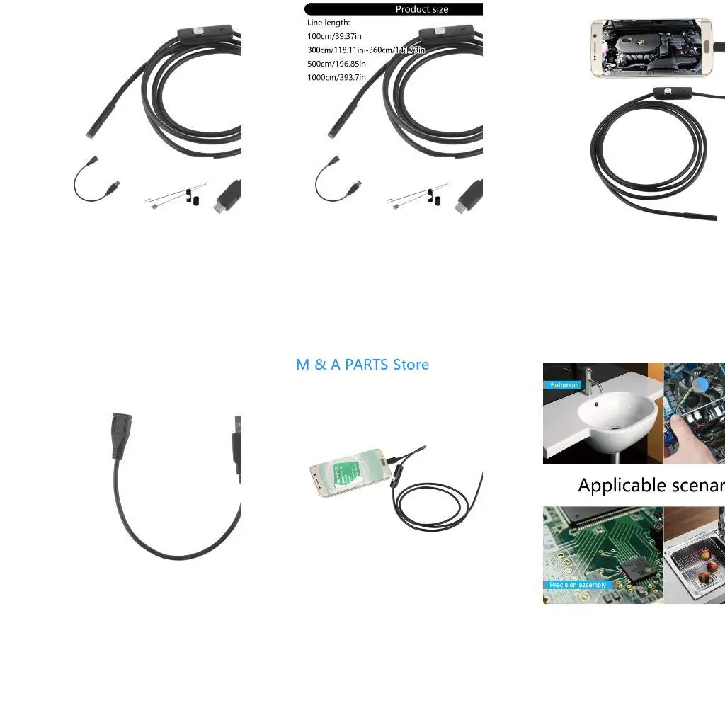U1JF Industrial Endoscope, Borescope Inspection Camera, IP67 Waterproof Camera, Sewer Camera with 6 LED Light