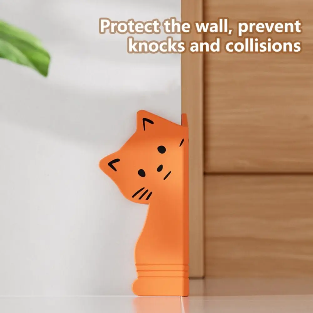 Cute Cat Shape Skirting Protect Strip Safety Self Adhesive Silicone Collision Pad Soft Cartoon Wall Corner Protector Bedroom