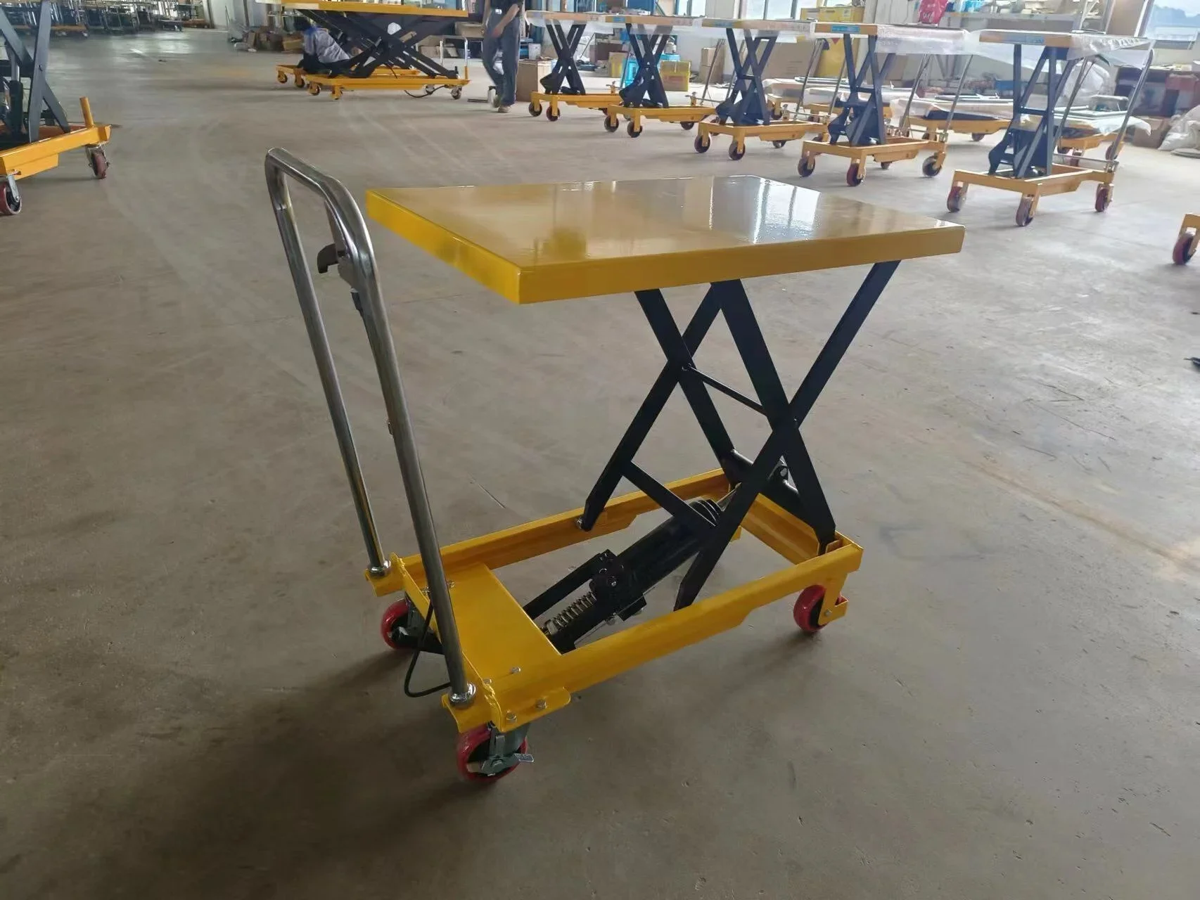 Manual handling hydraulic table lift 330lbs intelligent scissor lift 150 kg