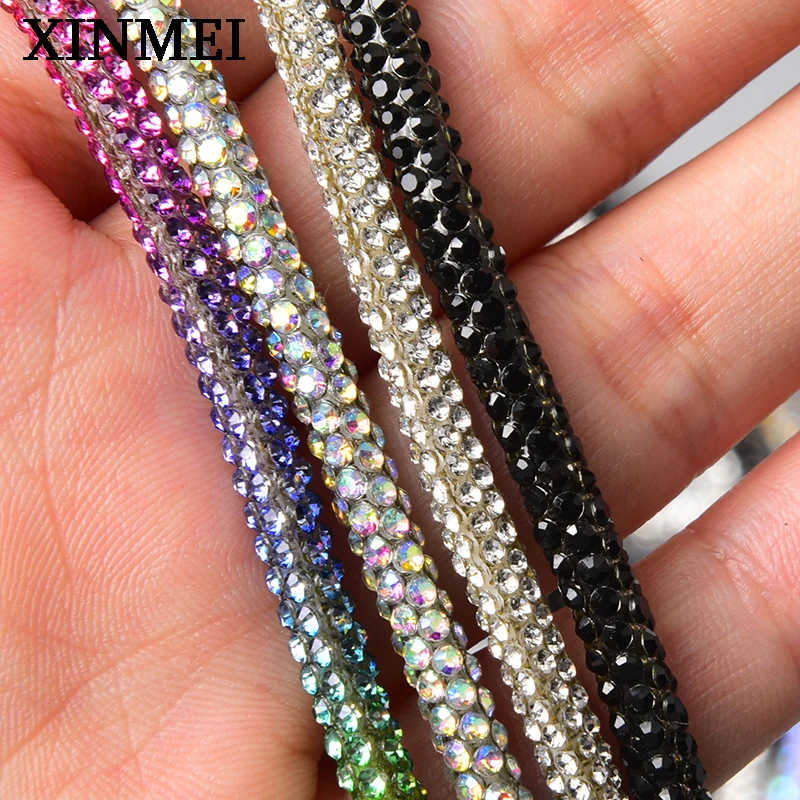 5 metri 4mm corda con strass glitter tubo di cristallo cavo di cotone taglio gioielli fai da te lacci delle scarpe accessori decorativi con coulisse