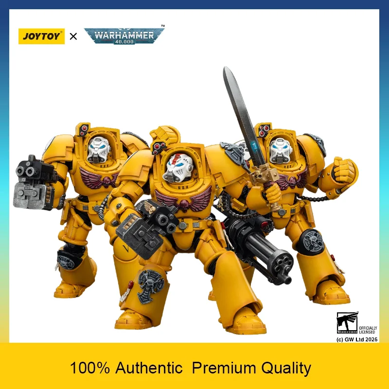 JOYTOY 1/18 Warhammer 40K Imperial Fists Tartaros Terminator 3-Mann-Team Actionfiguren-Set Bewegliche Sammlermodelle Spielzeug