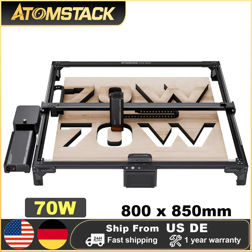 

AtomStack A70 Max 360W Laser Engraver 70W/35W Dual Mode 850*800mm Offline Metal Wood Acrylic DIY Engraving Cutting Machine