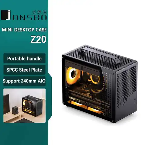 JONSBO Z20 Micro-ATX Computer Case with Detachable Carrying handle Mini Size High-performance Hardware Compatible for 240mm AIO