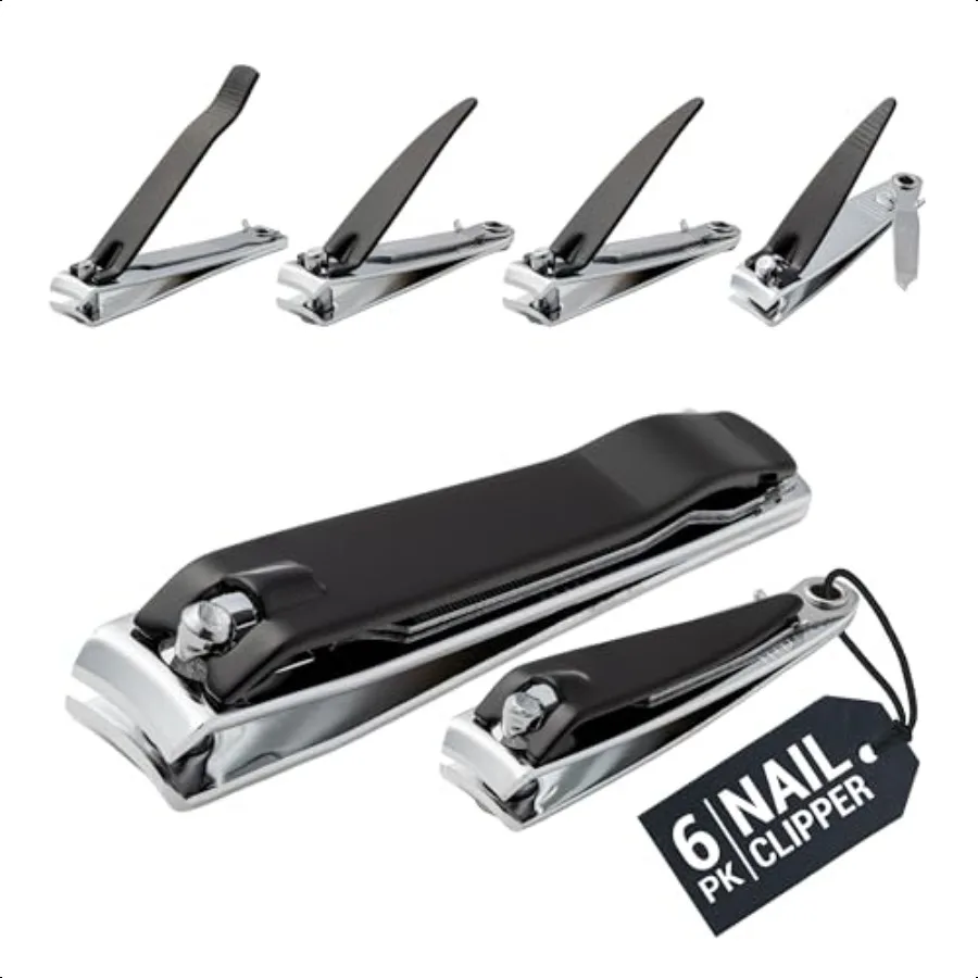 

Nail Clippers Set 6 Pack Includes Toenail Clippers Fingernail Clippers and Finger Nail Clippers for Adults Mens Stocking Stuffe