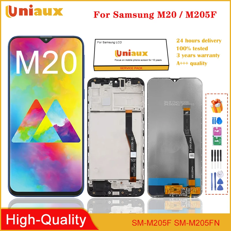 

6,3 ''оригинальный M20 ЖК-дисплей для Samsung Galaxy M20 2019 SM-M205 M205F M205G/DS ЖК-дисплей сенсорный экран дигитайзер в сборе Замена