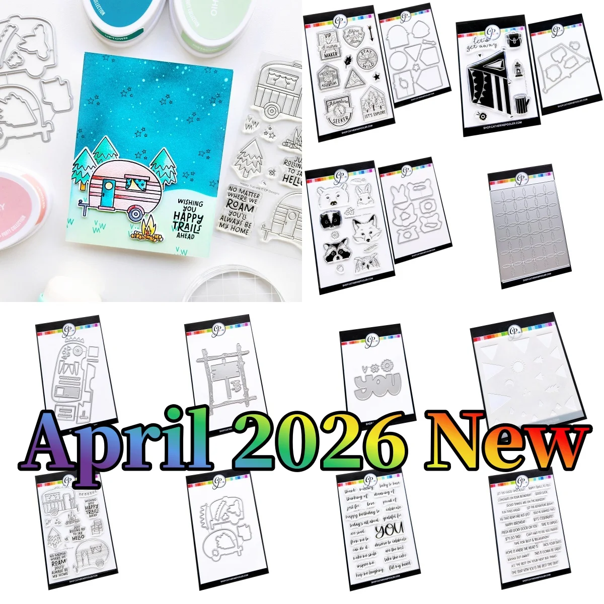 

Camping Peak View Clear Stamps Metal Cutting Dies Stencil for DIY Making Card Scrapbook Template Decoration April 2026 New