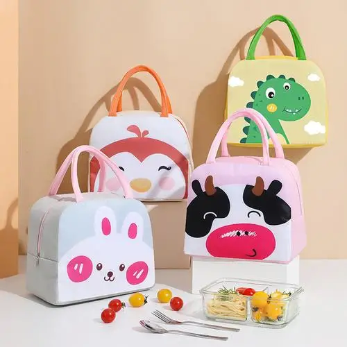 Women's Insulated Picnic Bag Waterproof Cartoon Tote Bag Bag Portable Insulated Thermal Picnic Food Lunch Bag