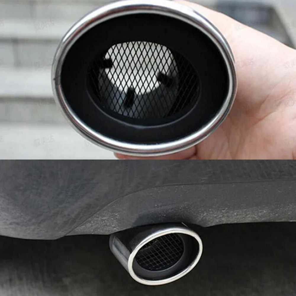 Car Exhaust Tail pipe Trim 304 Stainless Steel For Ford Fiesta Chevrolet Aveo Kia Rio 5 Mazda6 57mm Car Tail Pipe Universal