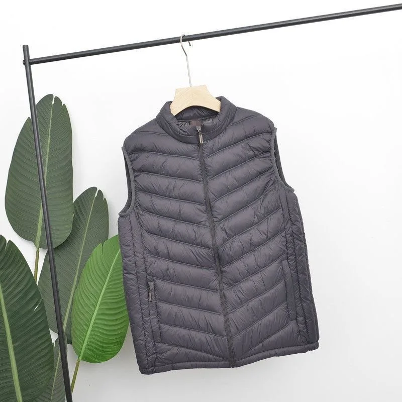 

Men's Faionable Loose Thiened down Cotton Vest Autumn Winter New Sle Warm Outerwear Stand Fit Youth Casual Jaet