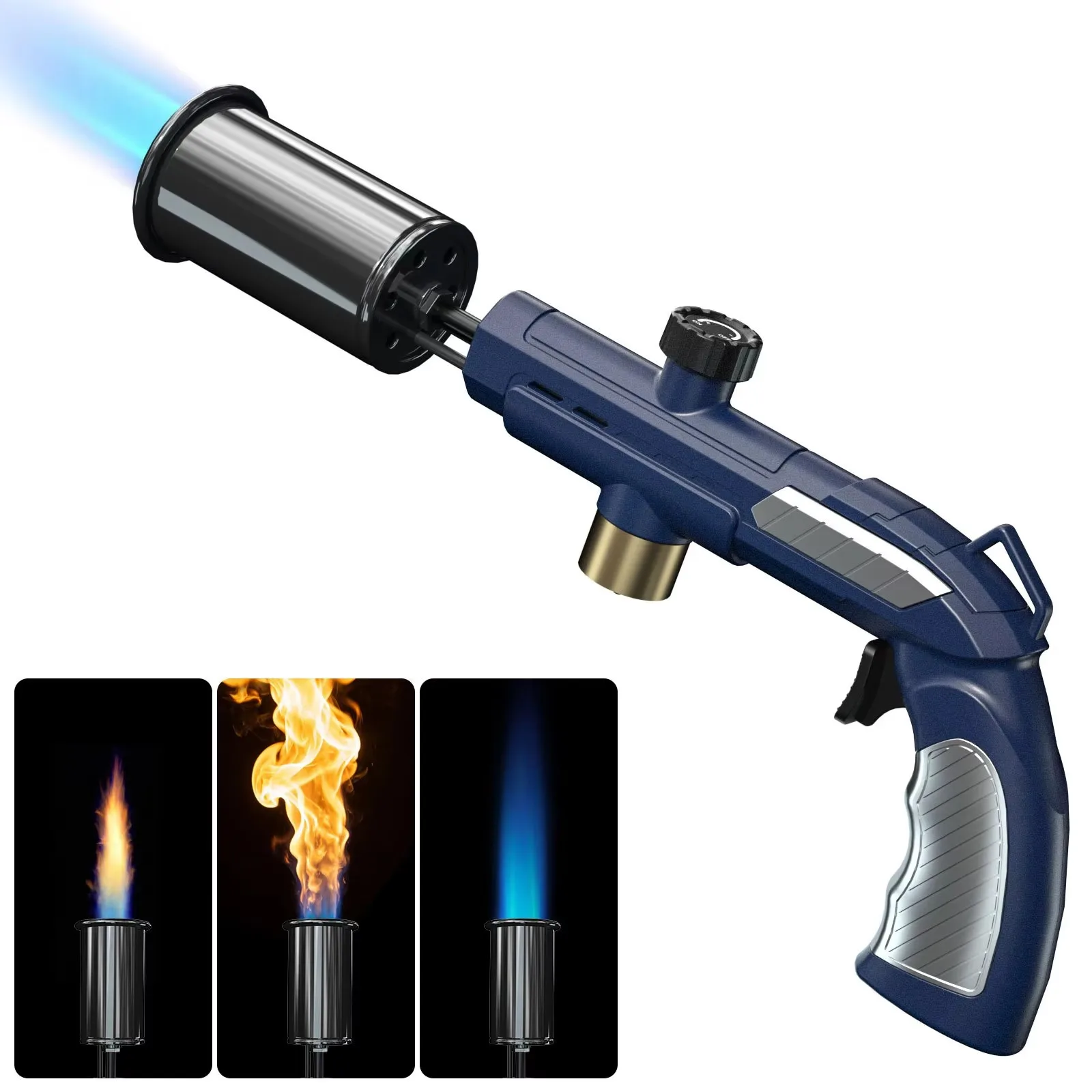 

Outdoor Flamethrower Metal High Firepower Flamethrower Adjustable Flame Safety Lock Barbecue Ignition Charcoal Camping Lighter