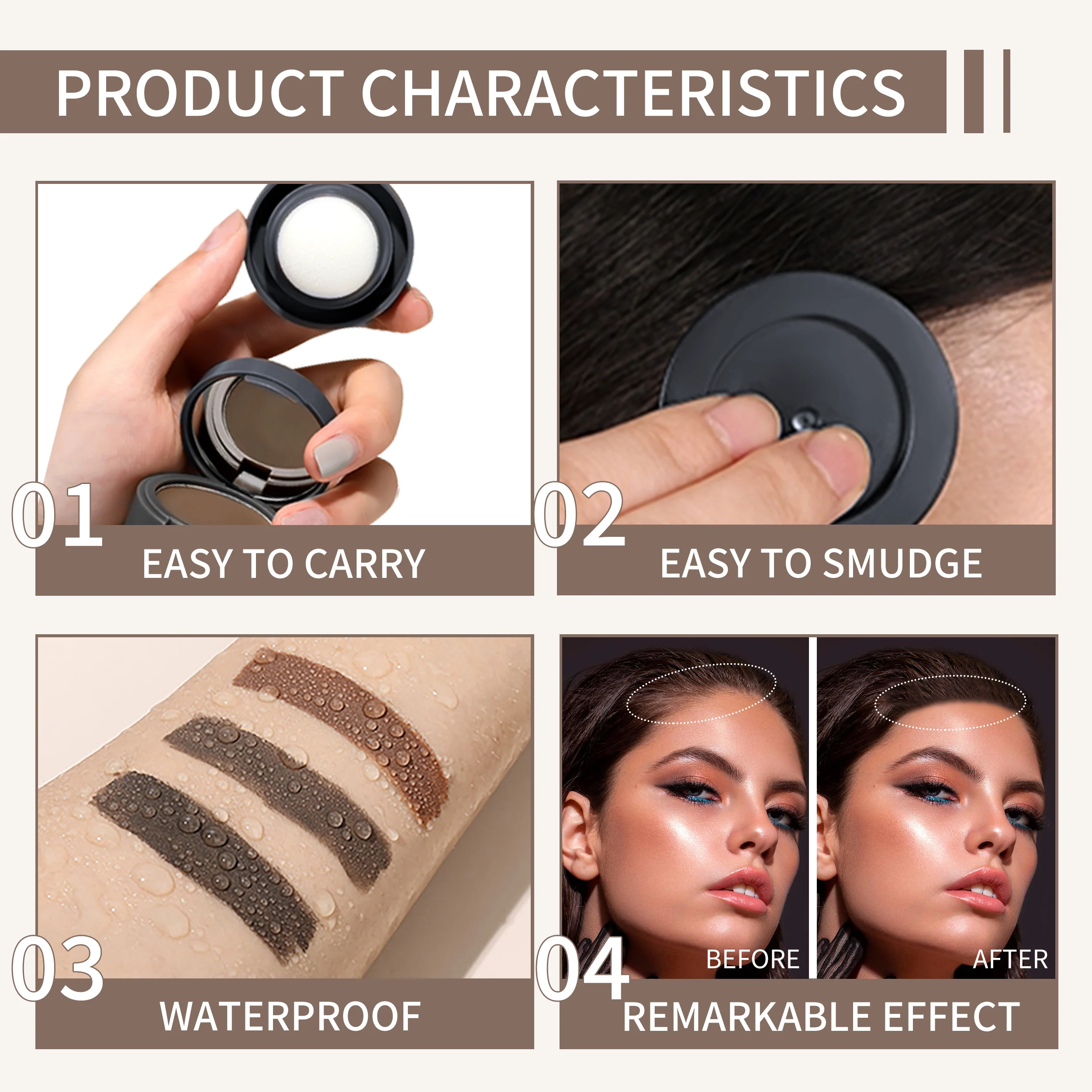 Hairline Contouring Powder 5 Color - Hair Repairing and Shadow Filling Forehead Hairline Replacement Makeup Tool