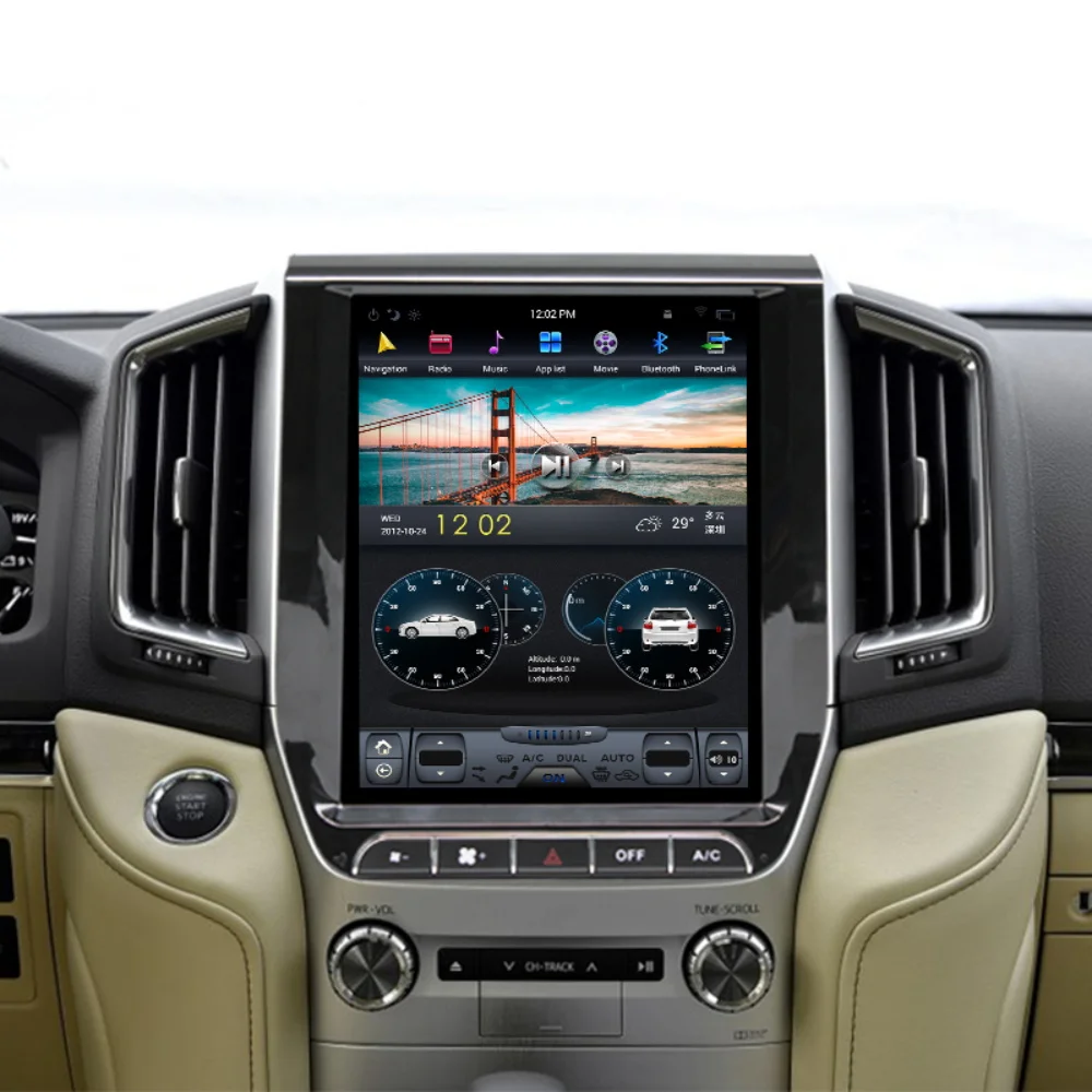 15.6‘’ Android Screen For Toyota Land Cruiser 200 LC200 2008-2019 GPS Wireless Car Carplay Radio Multimedia Player Electronics