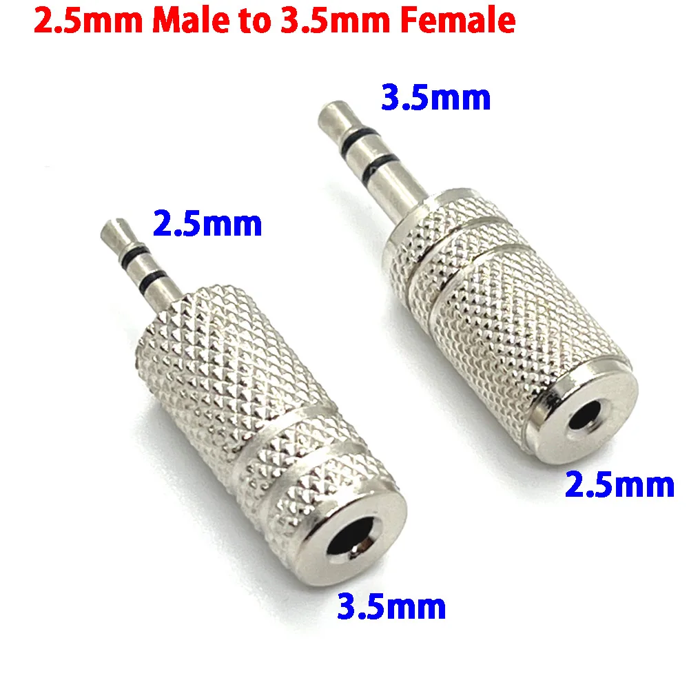 Jack 3.5 mm to 2.5 mm Audio Adapter 2.5mm Male to 3.5mm Female Plug Connector for Aux Speaker Cable Headphone Jack 3.5