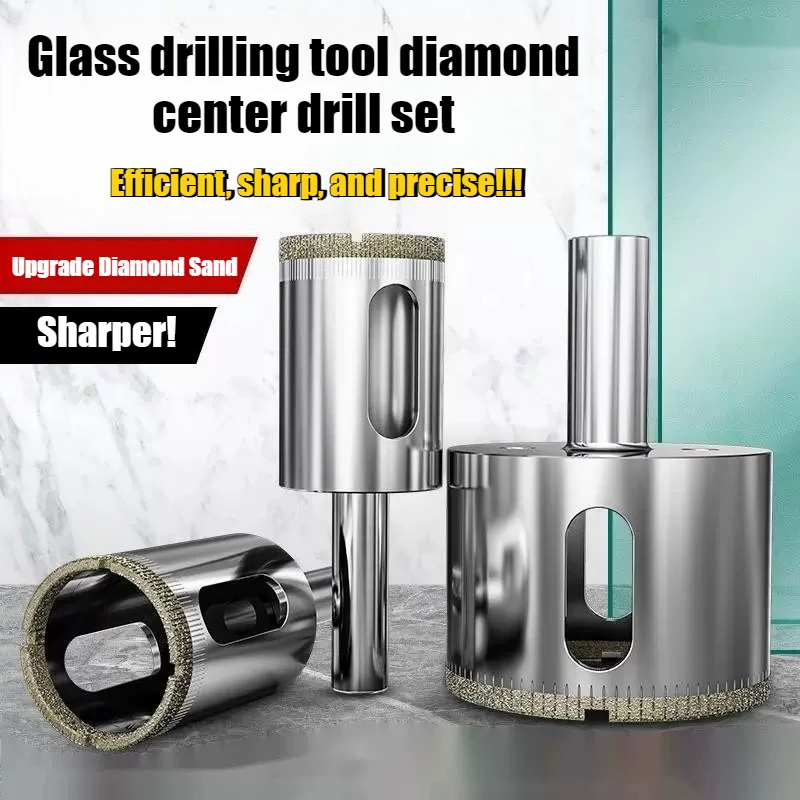 Glass drilling tool diamond center drill set, suitable for glass, ceramic tiles, jade special drilling and polishing drill bits