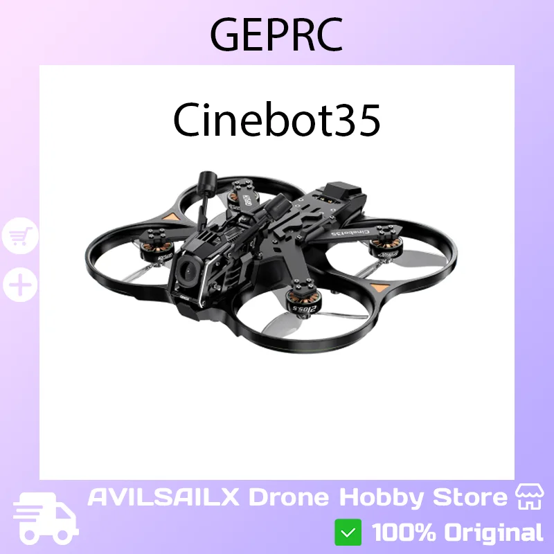 

GEPRC Cinebot35 O4Pro 3.5 Inch FPV Drone Kit Indoor Outdoor Aerial Photography Shock‑Absorbing Cinematic Freestyle Quadcopter