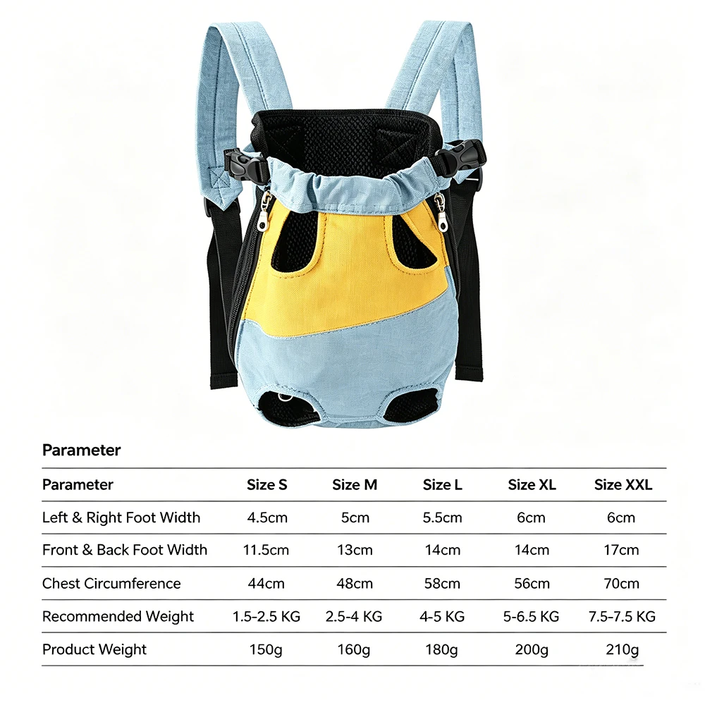 Breathable Pet Front Backpack, Portable Chest Carrier for Cats & Dogs, Summer Universal Outdoor Pet Bag