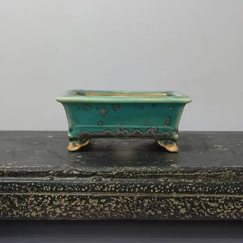 

High Quality Mini Glazed Bonsai Pot with rectangle Shape