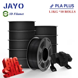 JAYO PLA/PETG/SILK PLA+/ PLA plus 3D Filament 10 Rolls/set 1.75MM  3D Printer Filament Recycle 3D Printing Materials Black