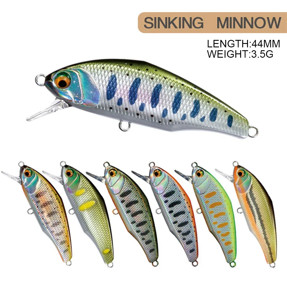 44mm 3.5g Smith Sinking Minnow Wobblers Fishing Lures Trout Artificial Bait Plastic Hard Bait Jerkbaits Bass Carp Fishing Baits