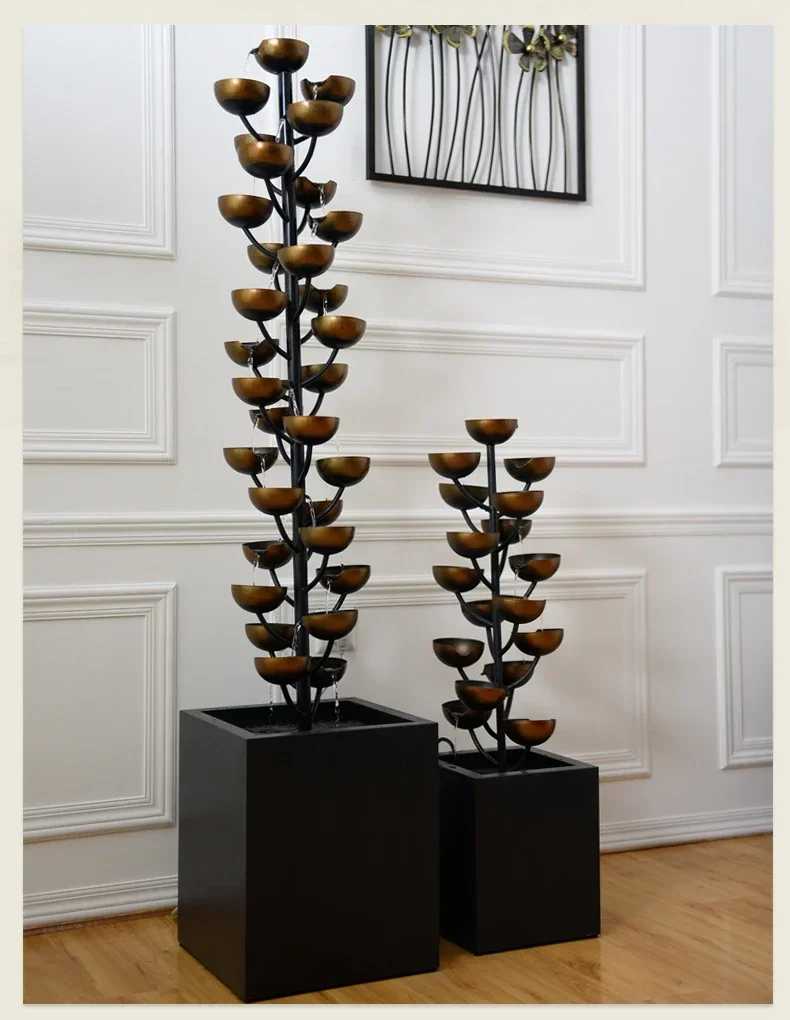 Creative water feature, living room entrance decoration, flowing water fountain decoration, villa luxury TV cabinet ornament