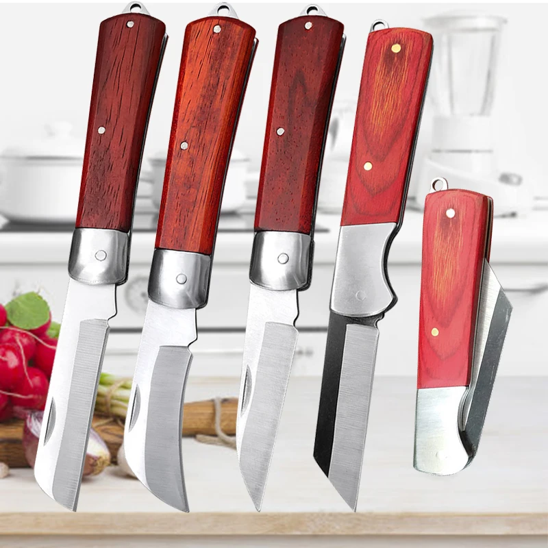 

Foldable Stainless Steel Fruit Knife Folding Paring Knife Kitchen Meat Cleaver Household Vegetable and Fruit Slicing Knife