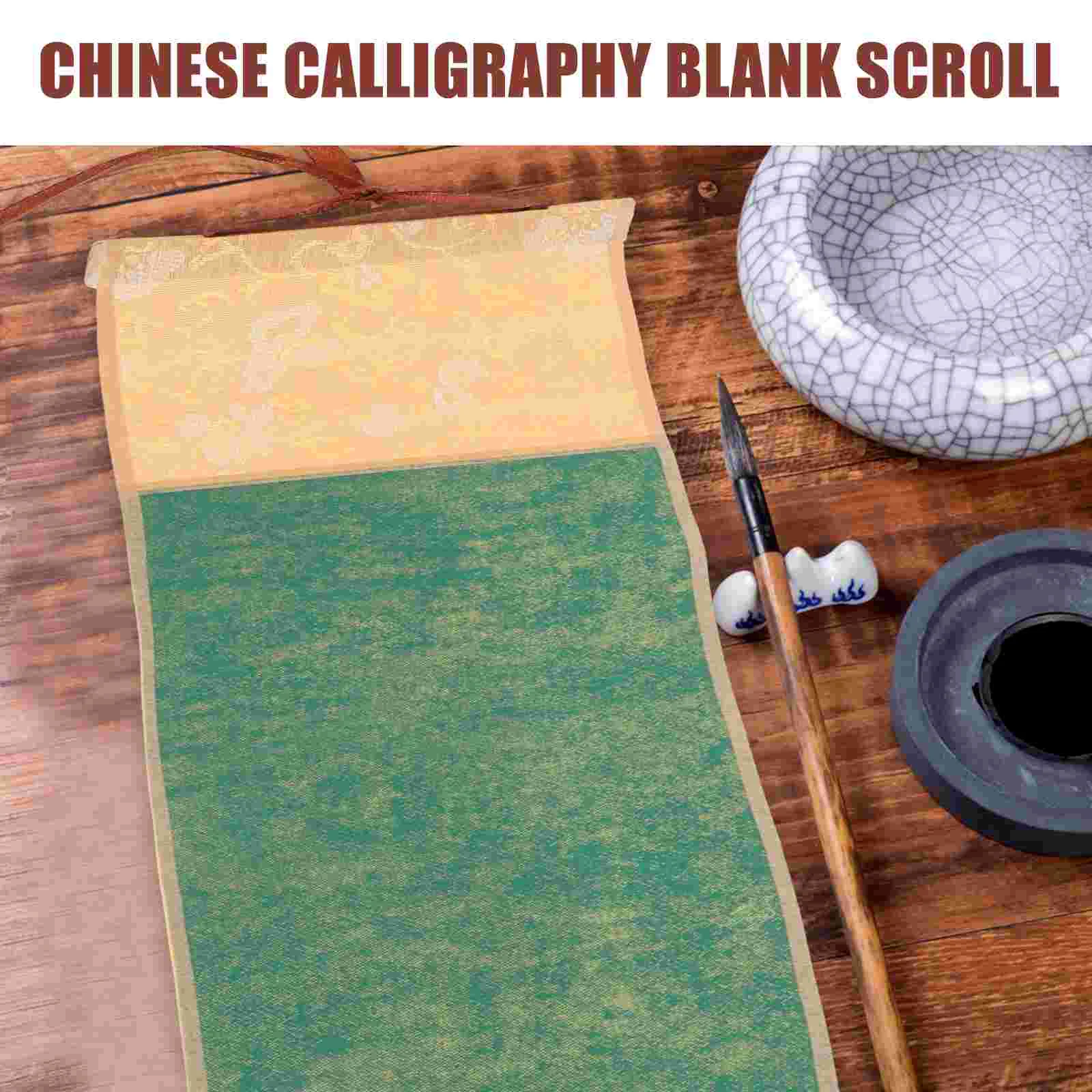 Rolo em branco retro caligrafia colorir papel zen board fãs portátil chinês