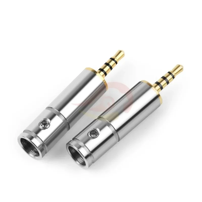 Jack 2.5mm Gold Plated Copper Earphone Audio Plug  Adapter 4 Pole Stereo 2.5MM HiFi Headset Metal Splice Wire Connector Silver