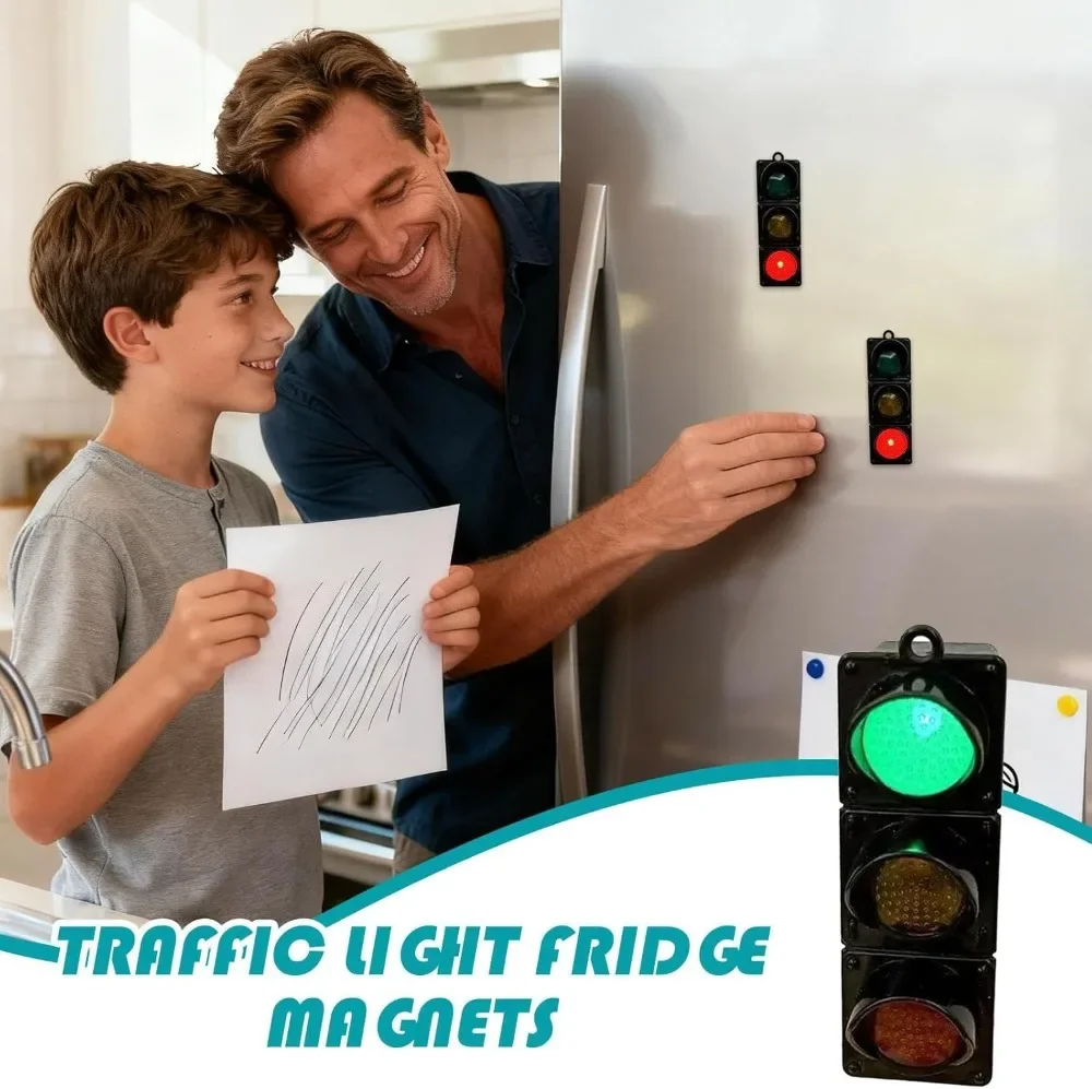 Traffic Light Magnetic Refrigerator Stickers Traffic Pedestrian Light Creative Magnetic Decoration Accessories Fridge Magnets