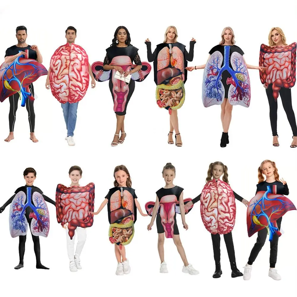 

Creativity Heart Design Cosplay Costume Realistic Visceral Organs Print Halloween Kids Costume Funny Comfortable