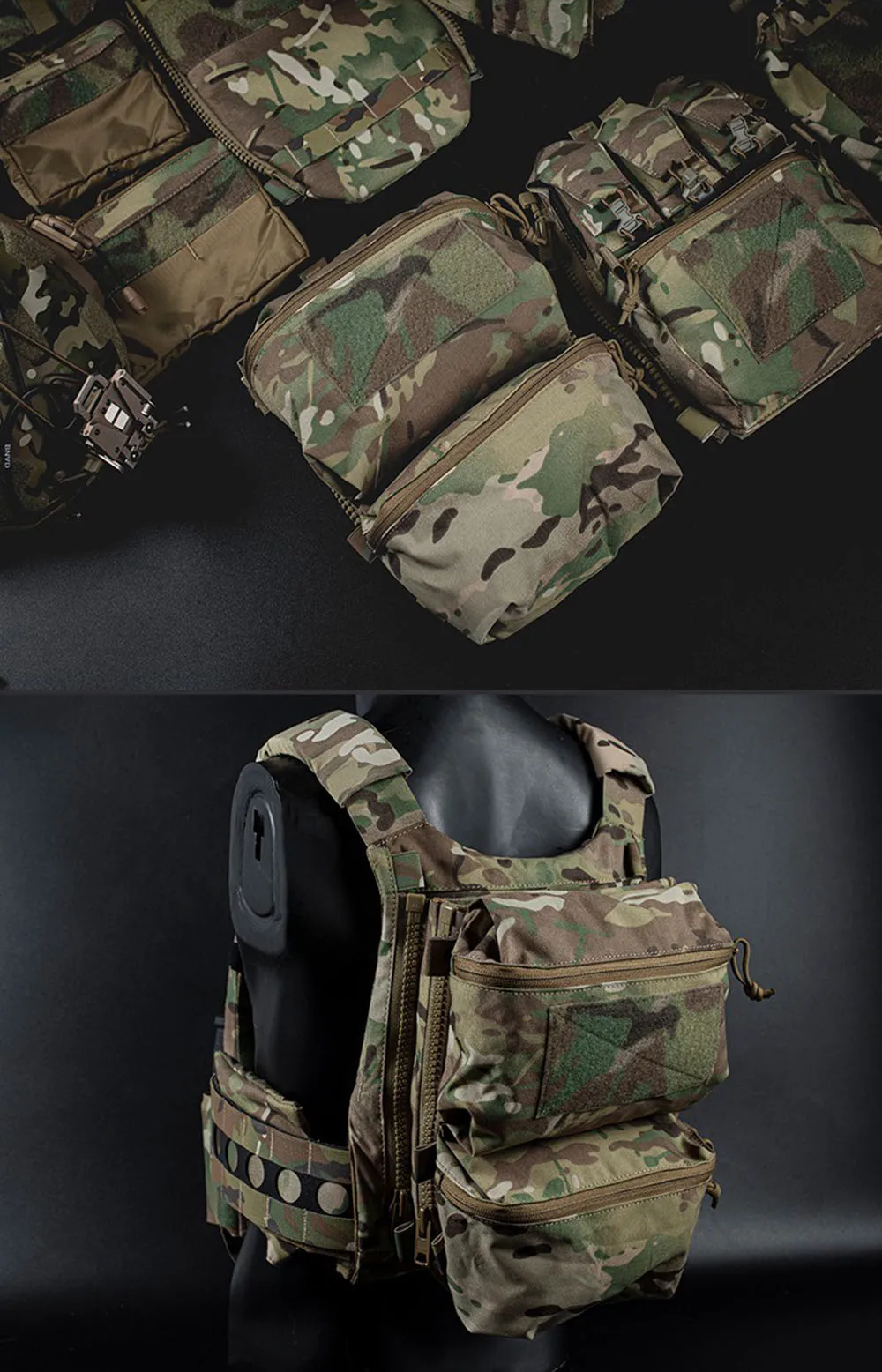 Taktische FCPC V5 Plattenträger-Rückentasche mit Doppelteilen, Mehrzwecktaschen, Westen-Zubehör, Kleinteile-Beutel – Detail 7