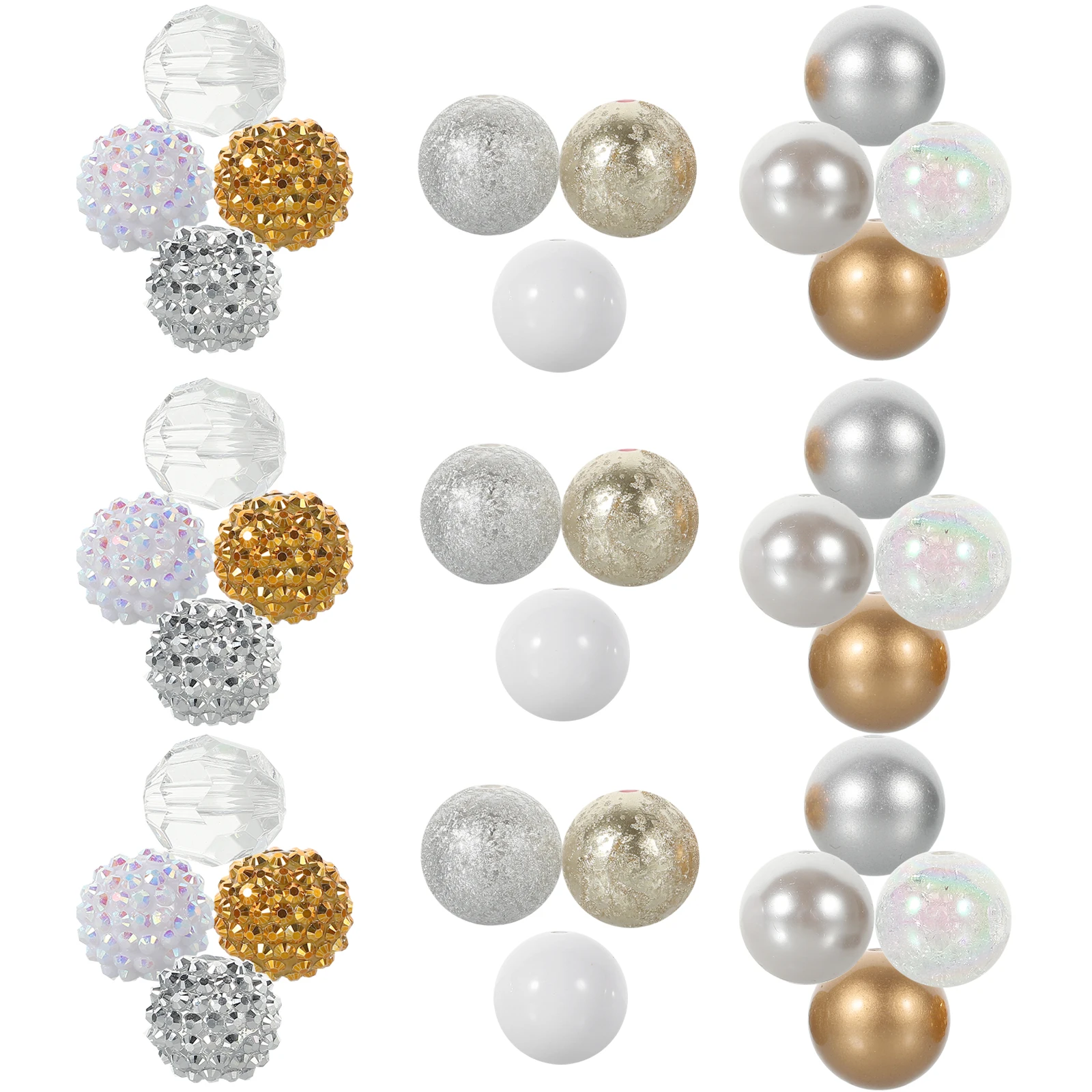 

50pcs Acrylic Beads Bright Colors Durable Wear Resistant Large Hole Round Beads Crafts Supplies Bracelet Decorative Jewelry