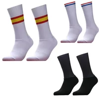 2025 Pro Team Aero Striped Cycling Socks Non-Slip Seamless Silicone Running Sports Road Bike Socks