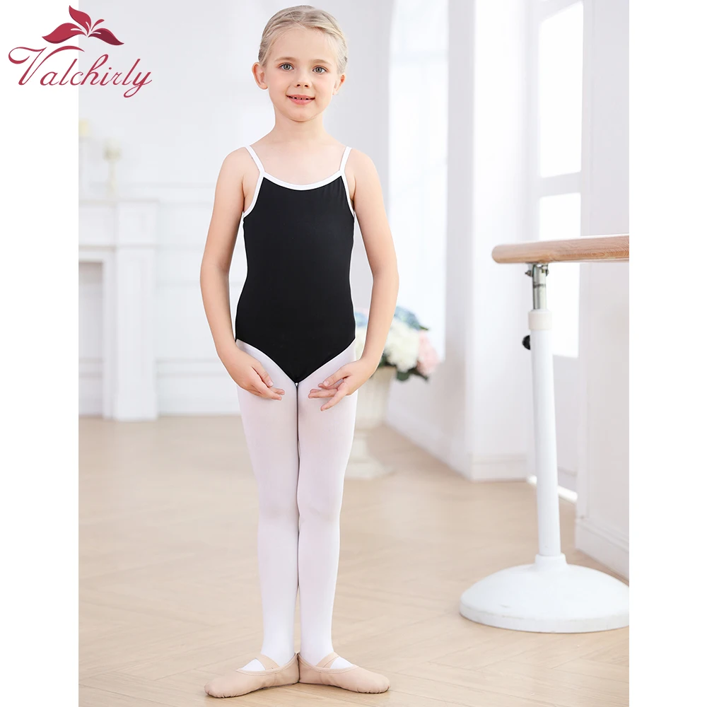 New Girls Ballet Leotard Dancewear Camisole Jumpsuit Cotton White Clothing for Practice