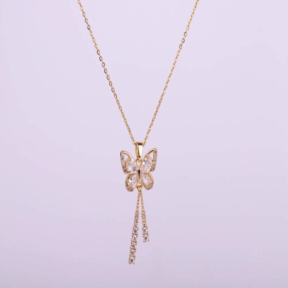 قلادة نسائية فاخرة خفيفة الوزن من الفولاذ التيتانيوم مع قلادة، زخرفة مجوهرات غير باهتة، رقبة عصرية راقية متعددة الاستخدامات