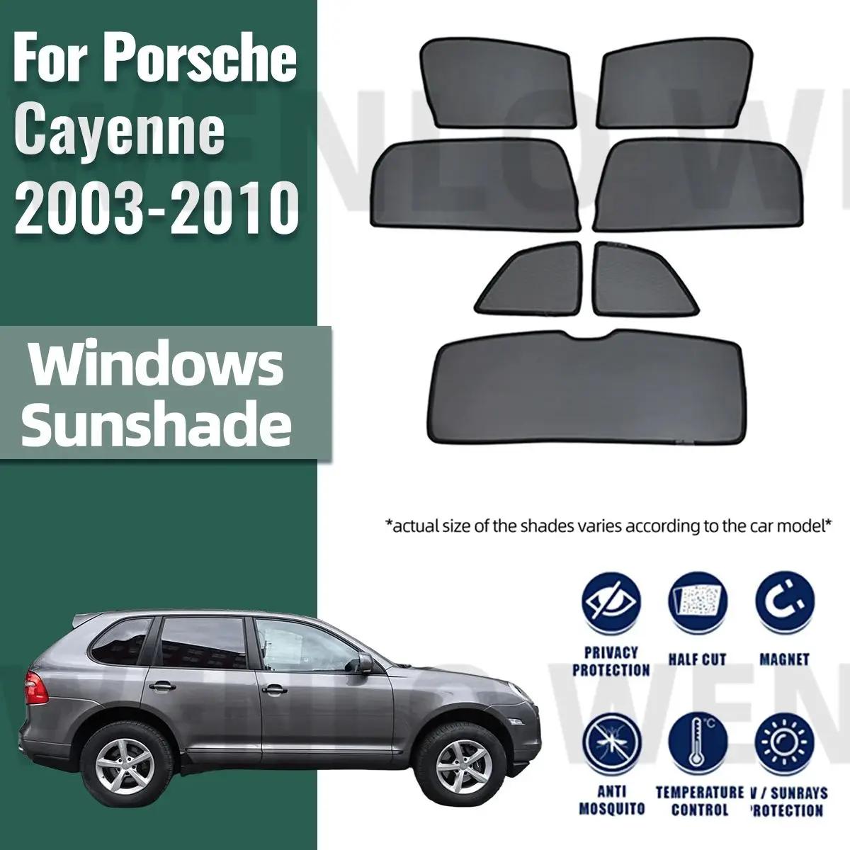 

For Porsche Cayenne 2003-2010 Car Window Sunshade Windshield Uv Protection Auto Curtain Sun Shade Visor Net Mesh
