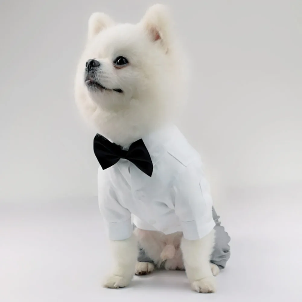 Dog Tuxedo Suit For Small Medium Large Breed Formal Dog Tuxedo Vest With Bow Tie Gentleman Pet Wedding Birthday Party Costume